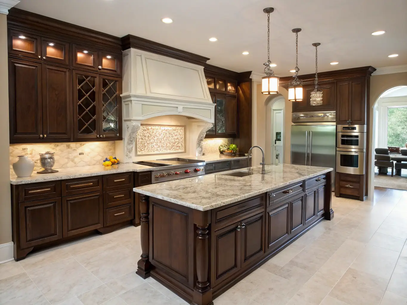 A modern kitchen remodel in progress, showcasing the installation of high-end appliances, custom cabinetry, and premium countertops.